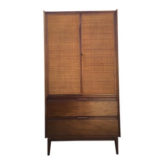 American of Martinsville Walnut Armoire Dresser For Sale