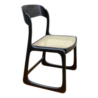 Wenge and Canework Sled Chair from Baumann For Sale