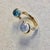 Syna Moon Quartz and Blue Topaz Yellow Gold Ring with Diamonds For Sale - Image 4 of 9