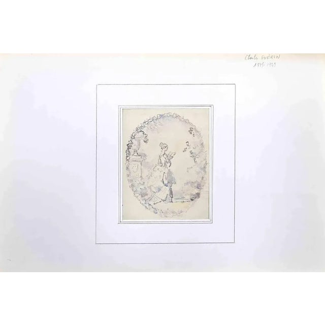 Young Woman Reading is an Original China Ink and Watercolour realized by Charles Guerin (1875-1939). Good condition on a...