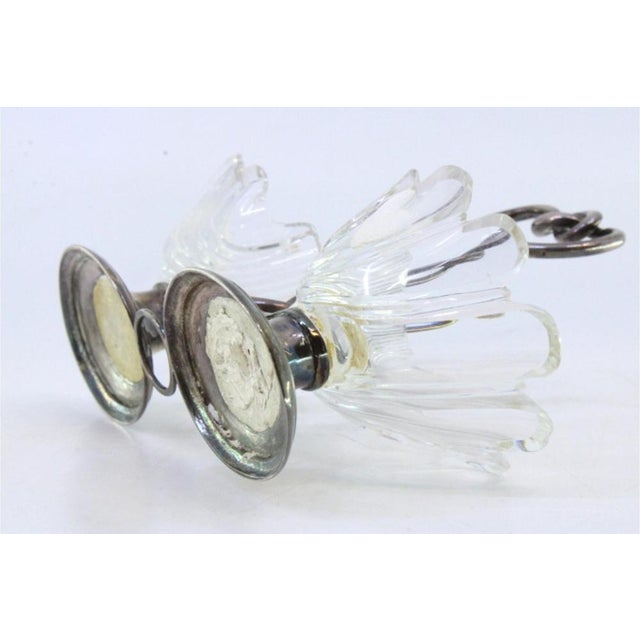 Silver Salt and Pepper Shakers with Shell-Shaped Glass Containers, Set of 2 For Sale - Image 5 of 8
