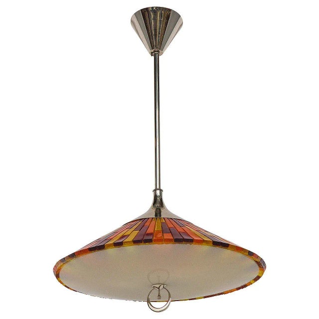 Metal Italian Colorful Pendant Chandelier For Sale - Image 7 of 7