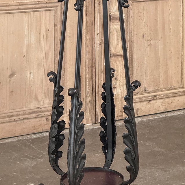 Antique Wrought Iron Two-Tiered Pedestal For Sale - Image 9 of 12