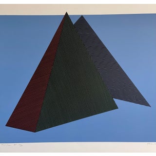 Jean-Marie Haessle, Jean Marie Haessle Abstract Geometric Op Art Silkscreen Lithograph Print, 1980 For Sale