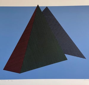 Jean-Marie Haessle, Jean Marie Haessle Abstract Geometric Op Art Silkscreen Lithograph Print, 1980