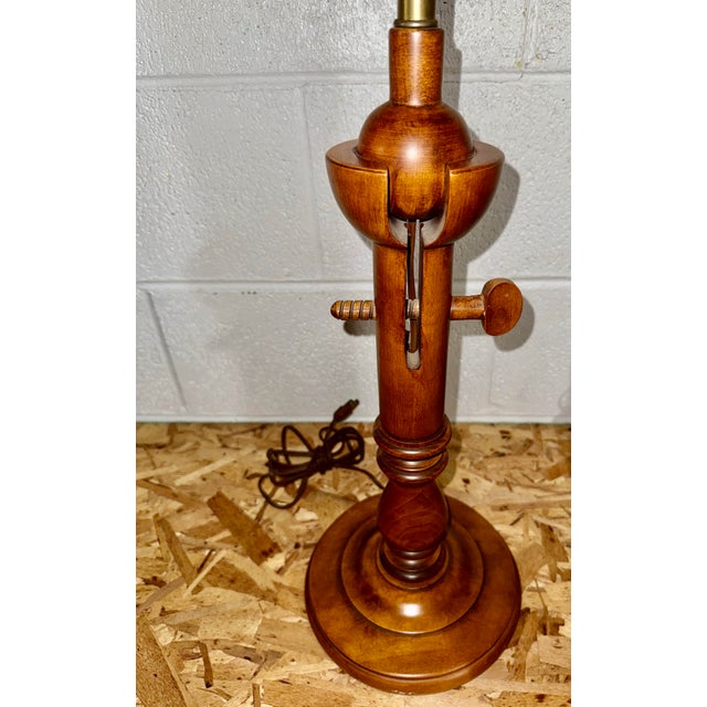 Mid Century Craftsman Tell City Chair Company Maple Table Lamp For Sale - Image 4 of 6
