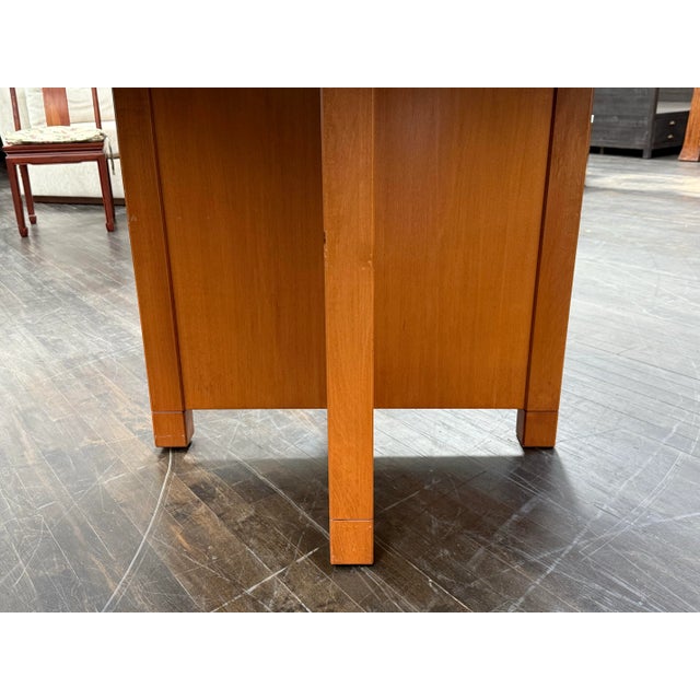 Natural Cherry Wood Finish With Marquetry Conference Table For Sale - Image 10 of 12