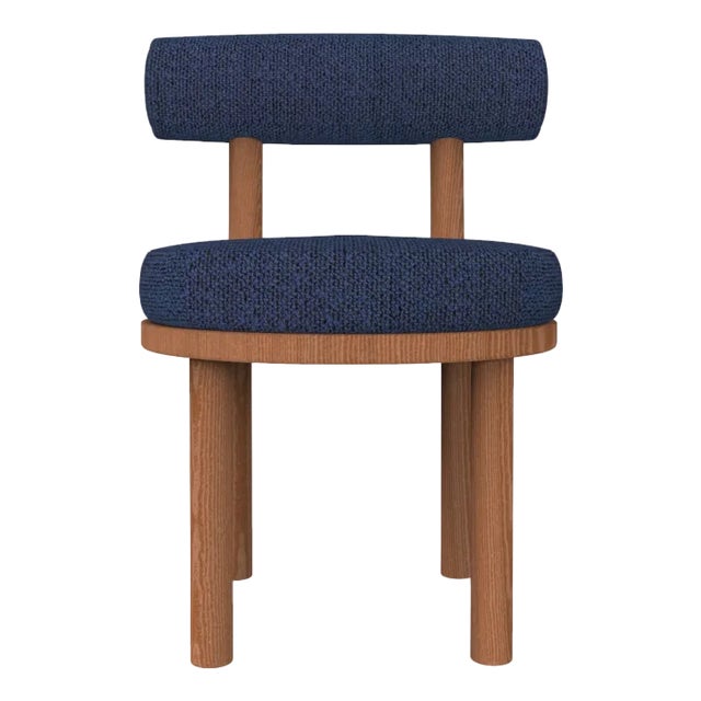 Moca Chair in Safire 11 Fabric and Smoked Oak by Studio Rig for Collector For Sale