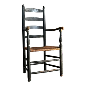 Early 19th Century Early American Primitive Ladder Back Chair