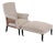 19th Century Napoleon III Square Back Armchair with Matching Footstool For Sale