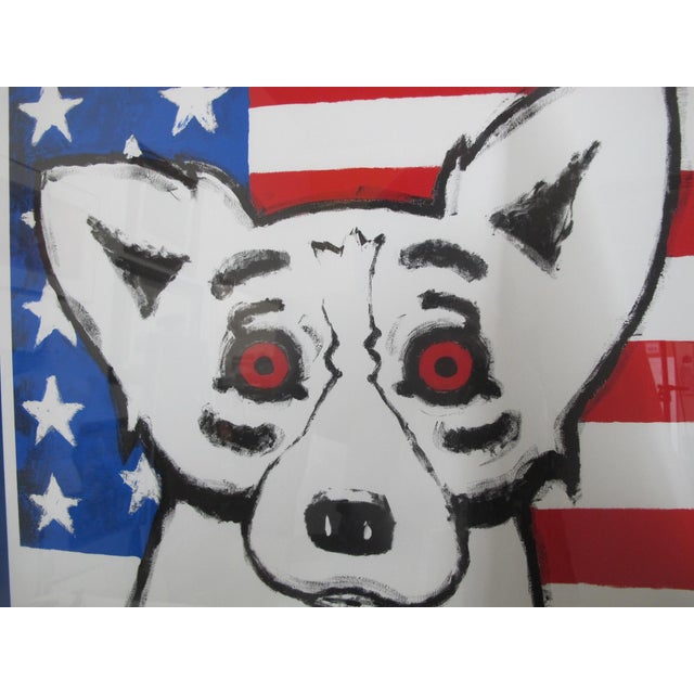 Printmaking Materials George Rodrigue Signed Limited Edition God Bless America Blue Dog Print For Sale - Image 7 of 10