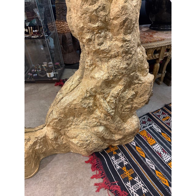 2000 - 2009 Custom - Made Cave Rock Formation Gold Finish Resin Floor Mirror For Sale - Image 5 of 9