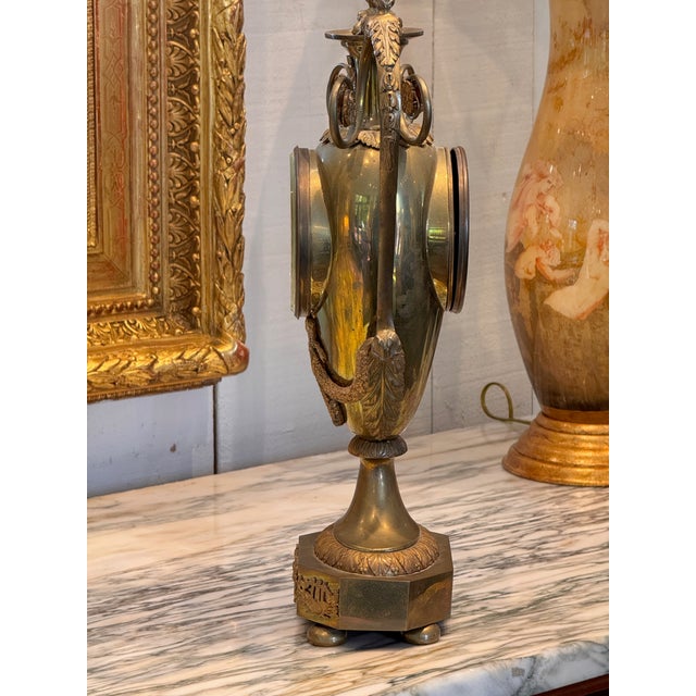 19th Century Neoclassical Brass Urn Clock For Sale - Image 13 of 13