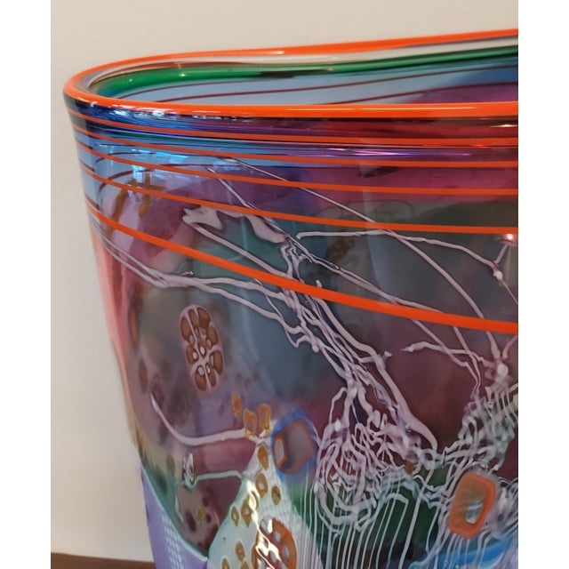 Glass Wes Hunting Colorform 1993-1996 Series Vase For Sale - Image 7 of 11