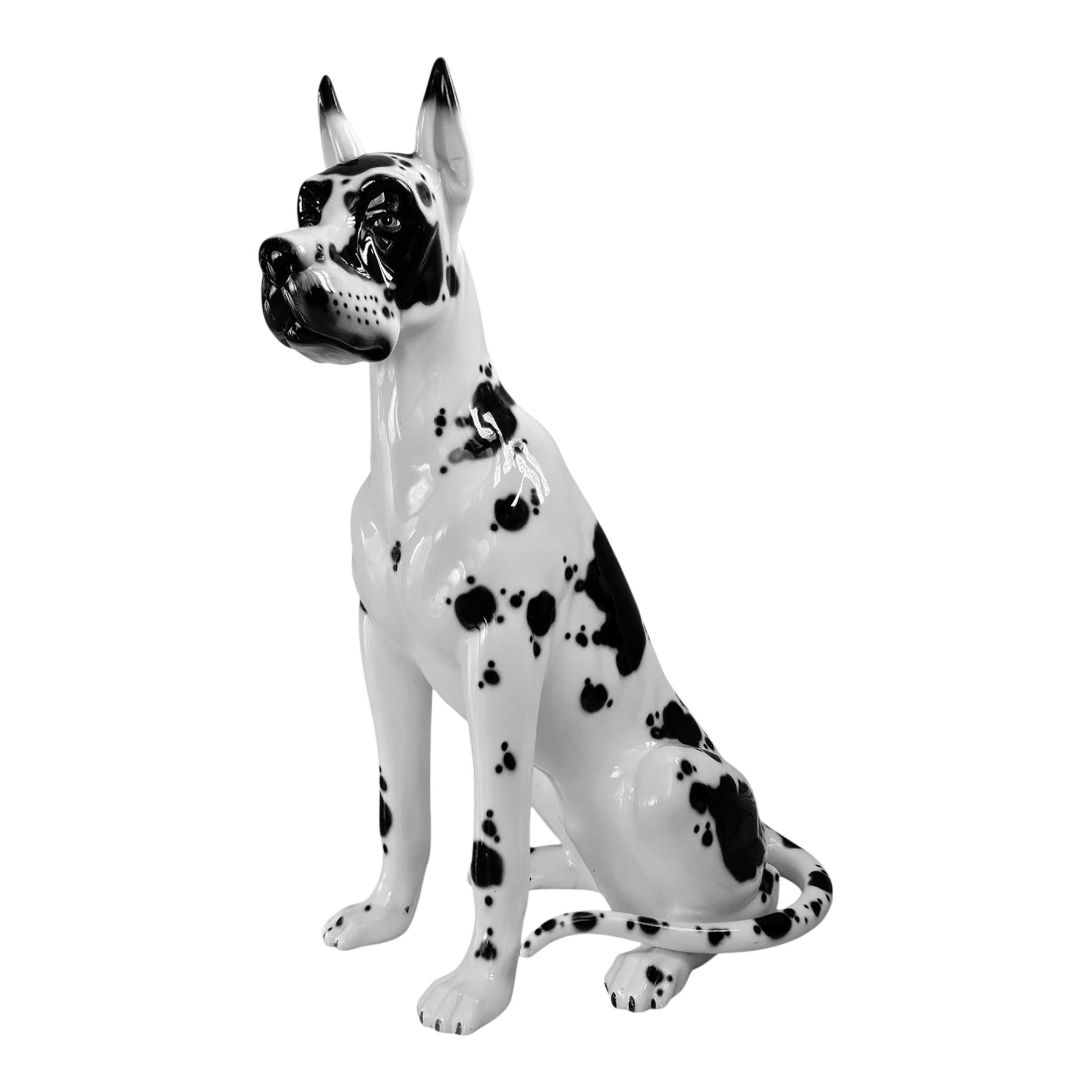 1980s Life Size Great Dane Porcelain Dog Sculpture by Lladro