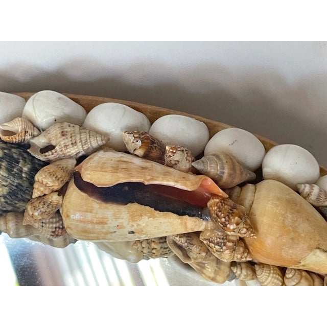 Antique Sailors Valentines Cape Code oval mirror. 17,5” by 12,5”. Great coastal nautical decor.