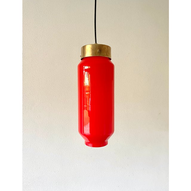Mid-Century Modern Red Pendant Light attributed to Vetreria Vistosi Murano, 1960s For Sale - Image 15 of 15