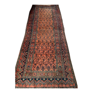 Vintage Rug Plush Wool Apricot Boteh Design Rug 4 x 10.4