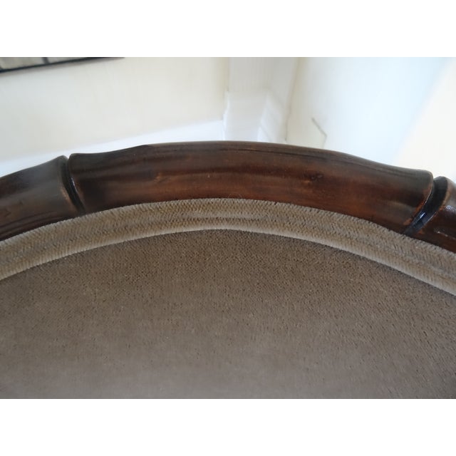 Late 20th Century Vintage Faux Bamboo Tub Chair in New Mo Hair Fabric For Sale - Image 5 of 9