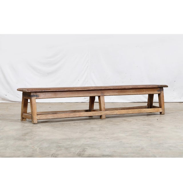 Vintage Indian Teakwood Bench For Sale In Santa Fe - Image 6 of 6