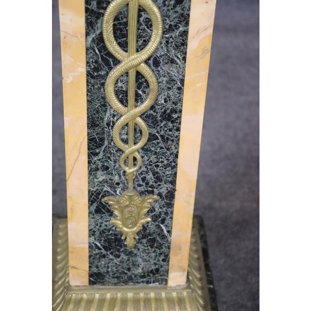 19th C French Louis XV Marble Pedestal With Bronze Figural Accents For Sale In Philadelphia - Image 6 of 14