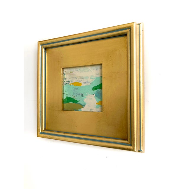 "Green Landscape" Pair of Framed Mini Paintings by Jessalin Beutler For Sale - Image 4 of 6