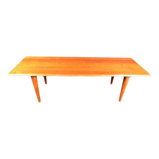 Large Mid-Century Teak Wood Coffee Table For Sale