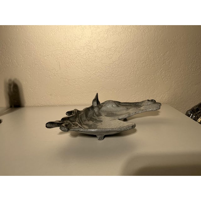 Mid 20th Century Modern Ceramic-Coated Cast Iron Sculptural Equestrian Horse Head Catchall Dish – 9” For Sale In Los Angeles - Image 6 of 9