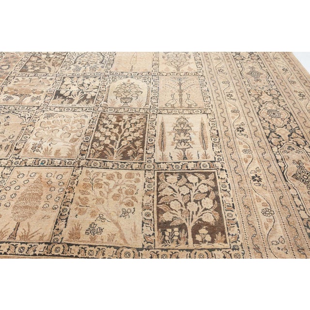 Authentic Persian Tabriz Botanic Handmade Wool Carpet For Sale - Image 4 of 6