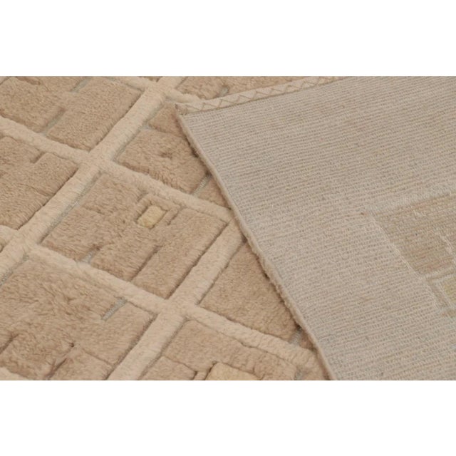 Rug & Kilim’s Oversized Scandinavian Style Rug With Textural High-Low Grid For Sale - Image 11 of 11