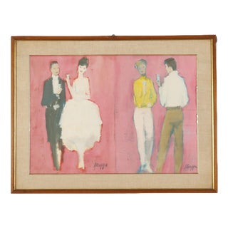 Leonardo Stroppa, Figurative Print, Oil on Cardboard For Sale