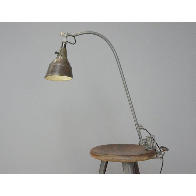 Typ 113 peitsche table lamp by curt fischer for midgard circa 1940s product code #oa2706 curved adjustable arm with its...