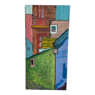 "City Blocks" Original Textured Abstract Acrylic on Canvas by M. Miller For Sale