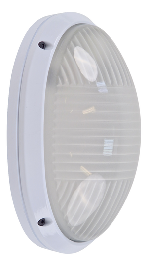 Vintage White Outdoor Wall Lamp in Metal and Glass by Simes, 1980s