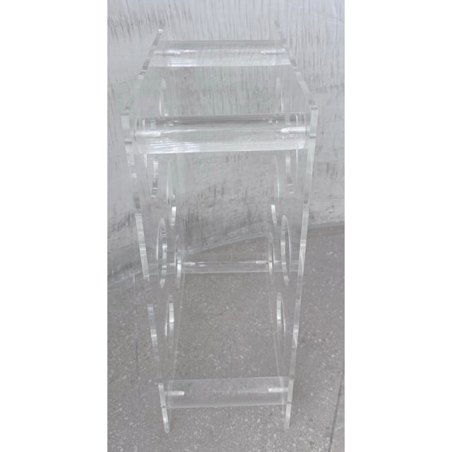 Late 20th Century Vintage Postmodern 1980s Clear Plexiglas/Lucite 6-Bottle Wine or Champagne Rack, Holder For Sale - Image 5 of 12