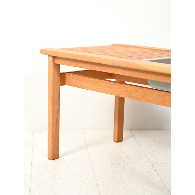 Oak Bench with Built-In Planter, 1960s For Sale - Image 6 of 11