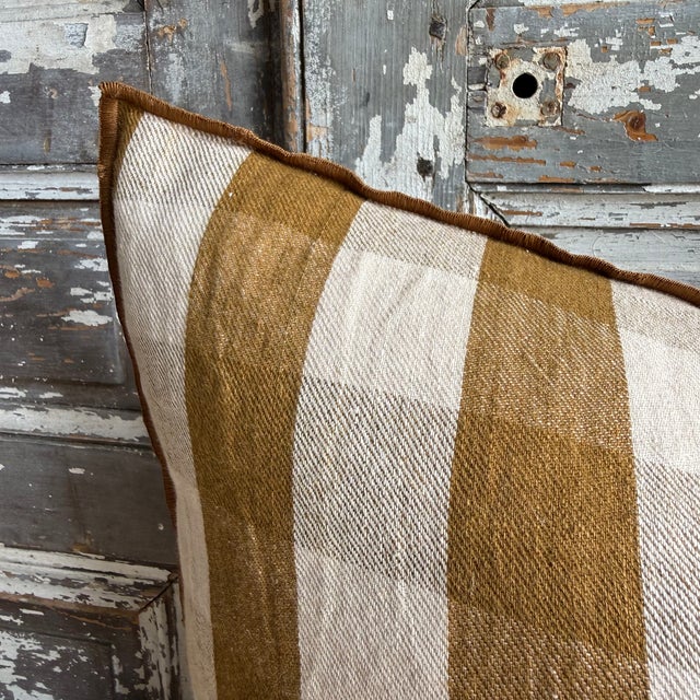 Made in France A timeless linen accent pillow woven in France — The latest collection is a classic plaid in a beautiful...