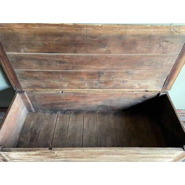 Large Antique Oak Blanket Chest For Sale - Image 4 of 8