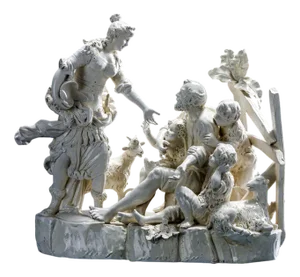 Erminia Among the Shepherds Sculpture, 1800s, White Ceramic