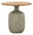 Round Outdoor Concrete & Teak Modern Side Table Medium For Sale