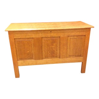 Mission Style Quarter Saw Oak Blanket Chest For Sale