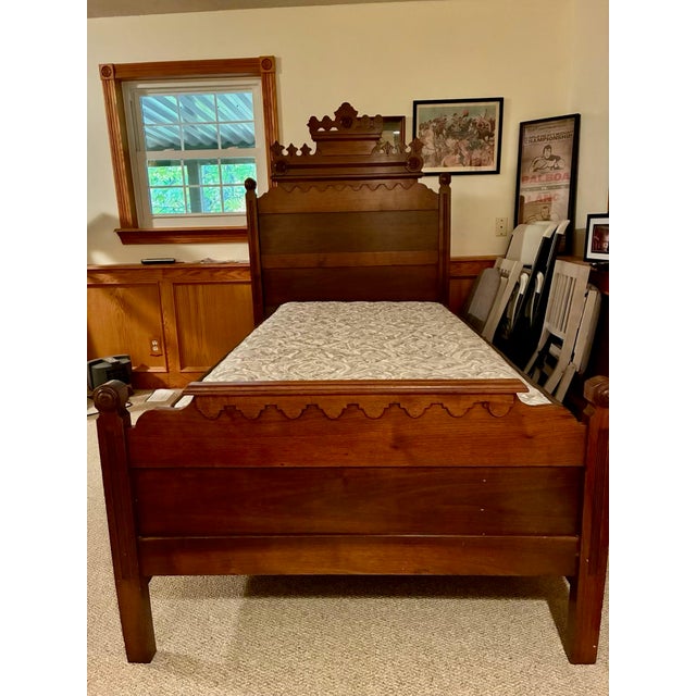 Victorian Eastlake Antique Carved Walnut Twin Bed For Sale In Saint Louis - Image 6 of 6