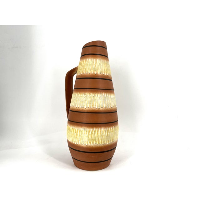Vintage Beige and Brown Ceramic Vase from Scheurich, 1960s, in Flawless conditions. Designed 1960 to 1969 This piece has...