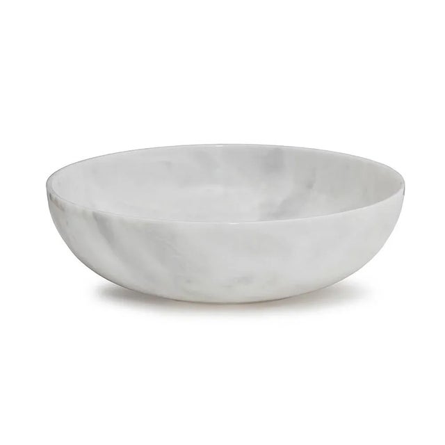 A 16" Laurus Collection Pearl White Marble Bowl.