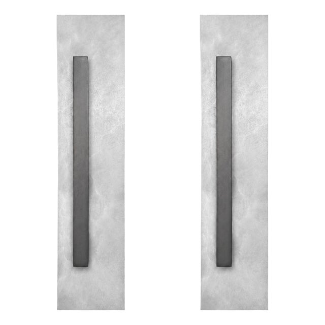 Isabelle Stanislaas Candlelight No.1 Alabaster & Brass From Eteline, a Pair For Sale