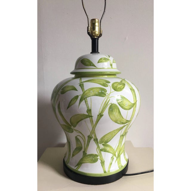 Italian Ceramic Bamboo Table Lamp For Sale - Image 4 of 7