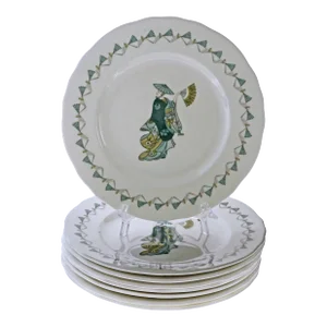 Set of 8 Royal Worcester Plates Gilbert & Sullivan Operetta Hotel Savoy Theatre