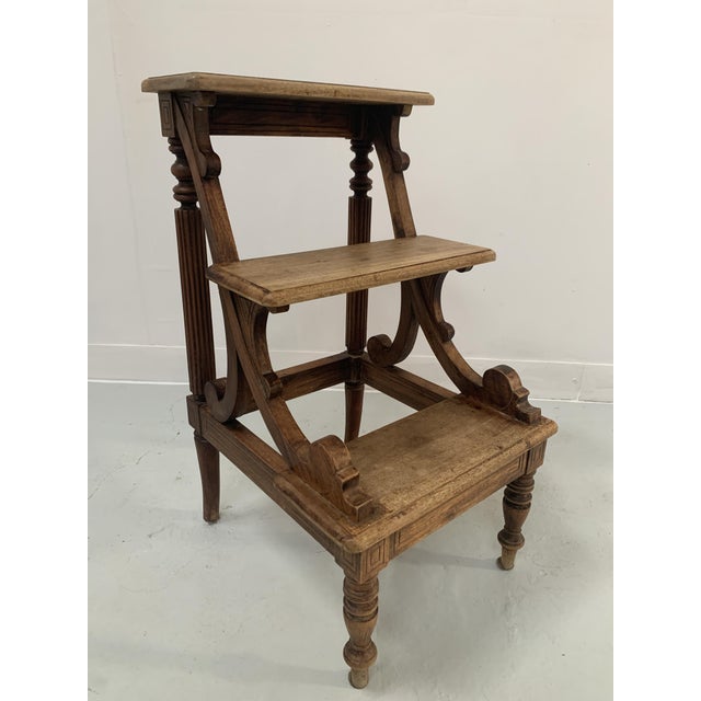19th Century Stained Wood Library Staircase For Sale - Image 11 of 12