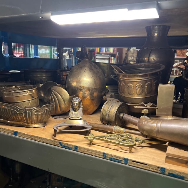 Mid-Century Modern Vintage Brass Scrolling Small Trivet For Sale - Image 3 of 9