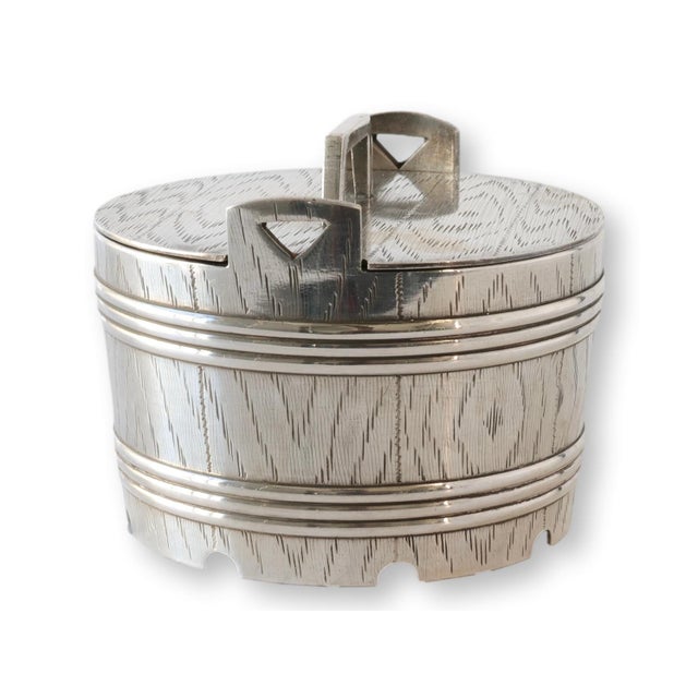 English 19th Century Silver-Plate Barrel Butter Dish For Sale - Image 3 of 7